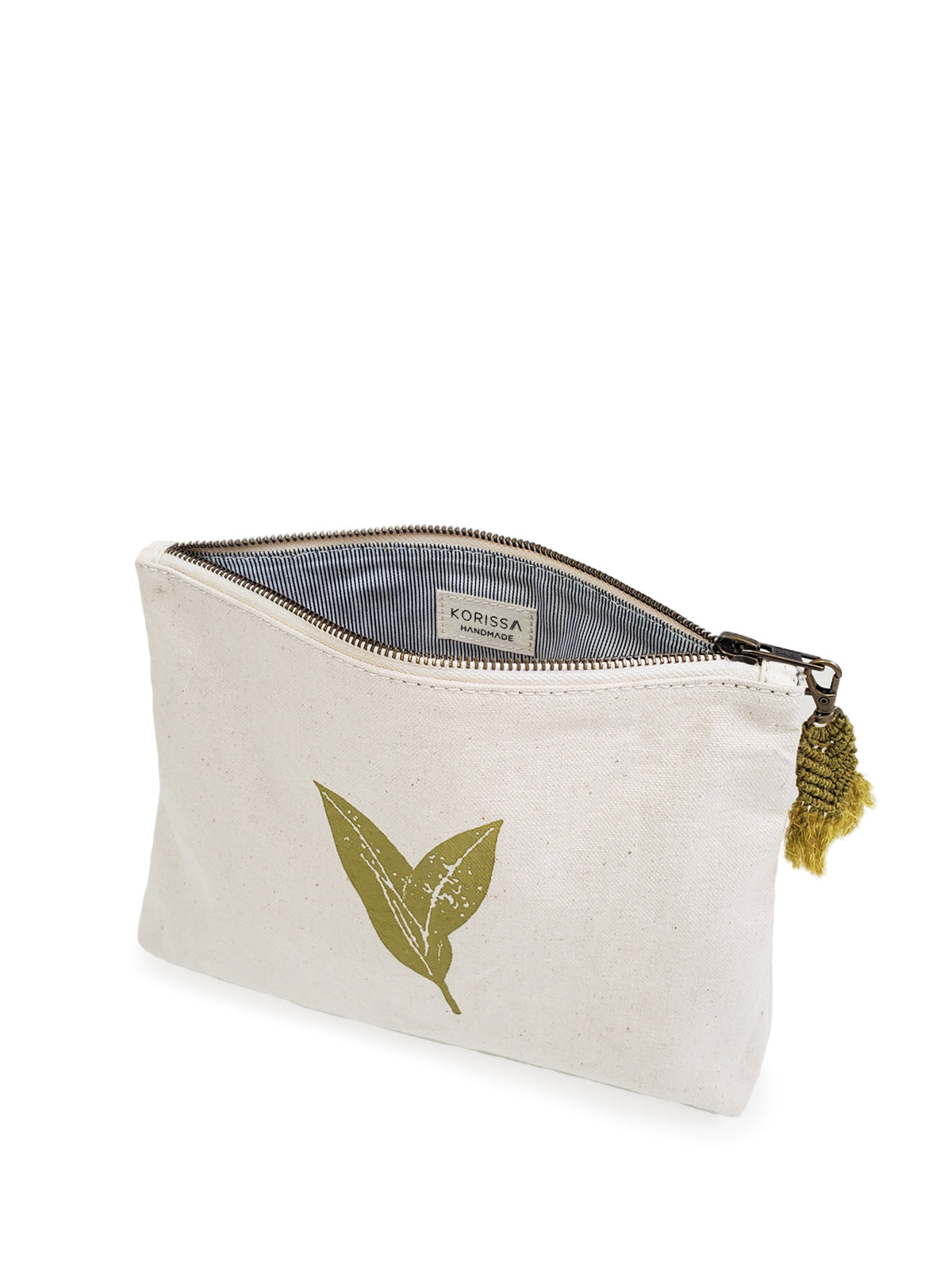 Hand Screen Printed Cotton Canvas Pouch - Nature