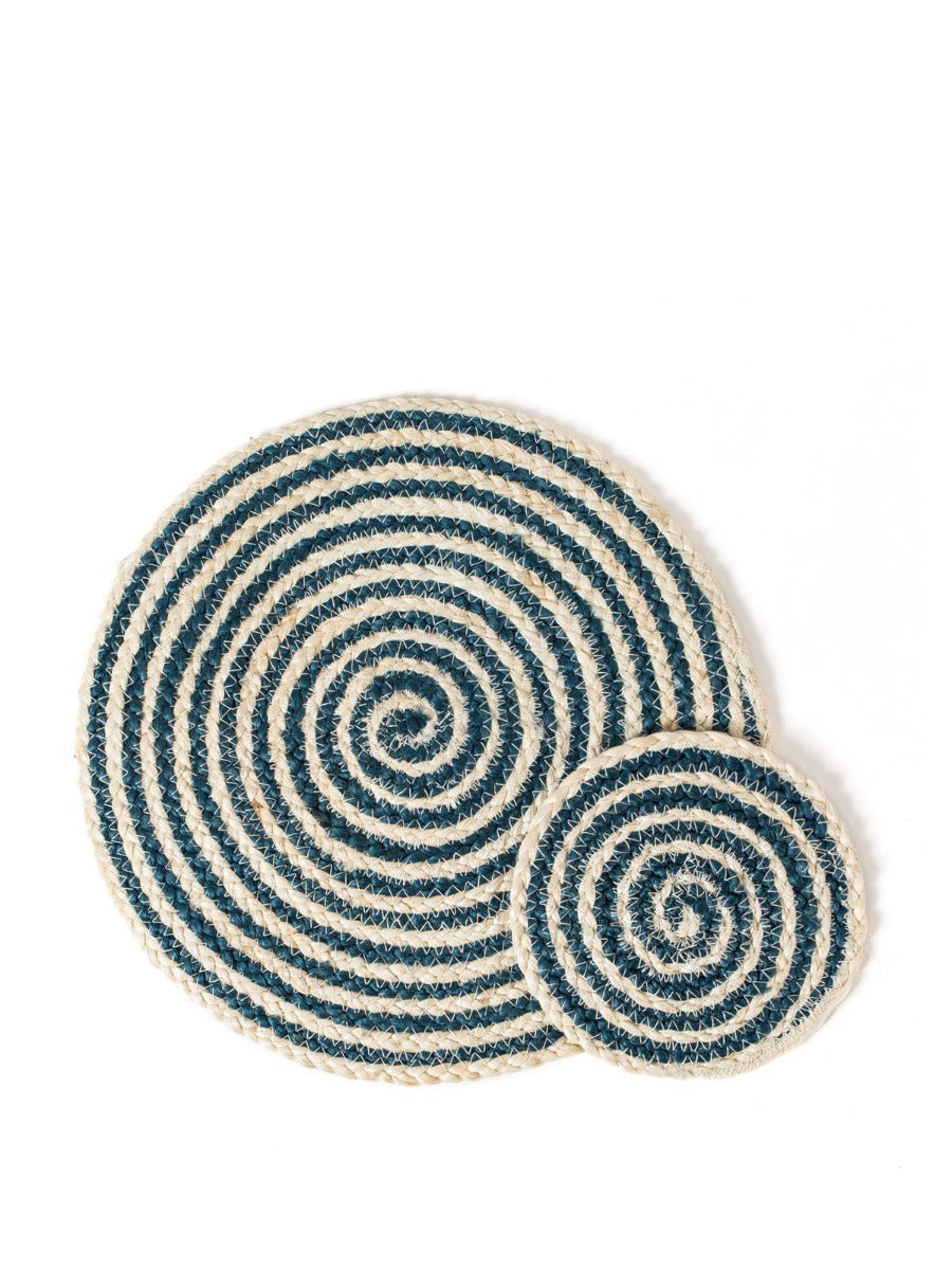 Kata Spiral Coaster Trivet - Blue (Set of 4)
