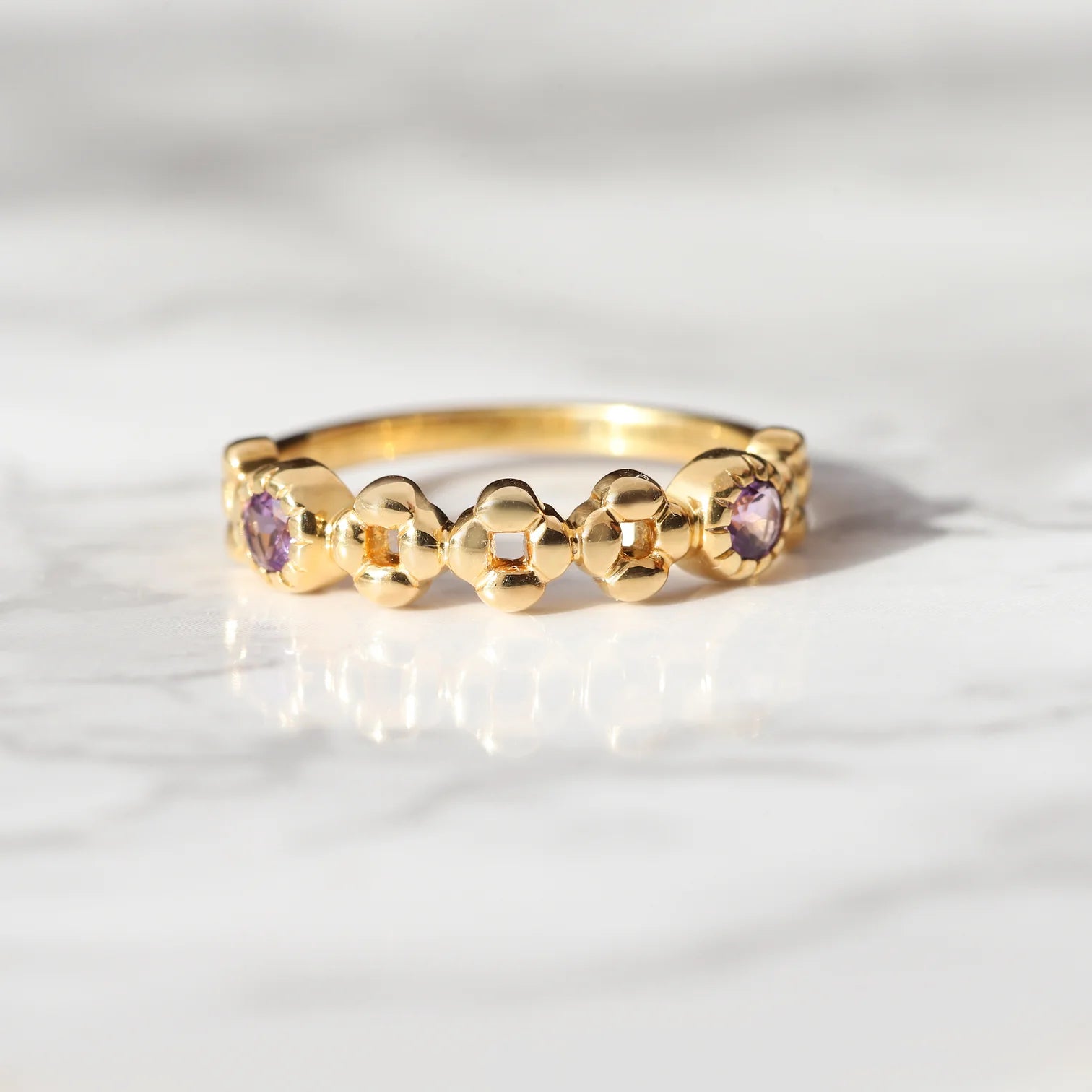 Anna Stacking Band with Amethyst