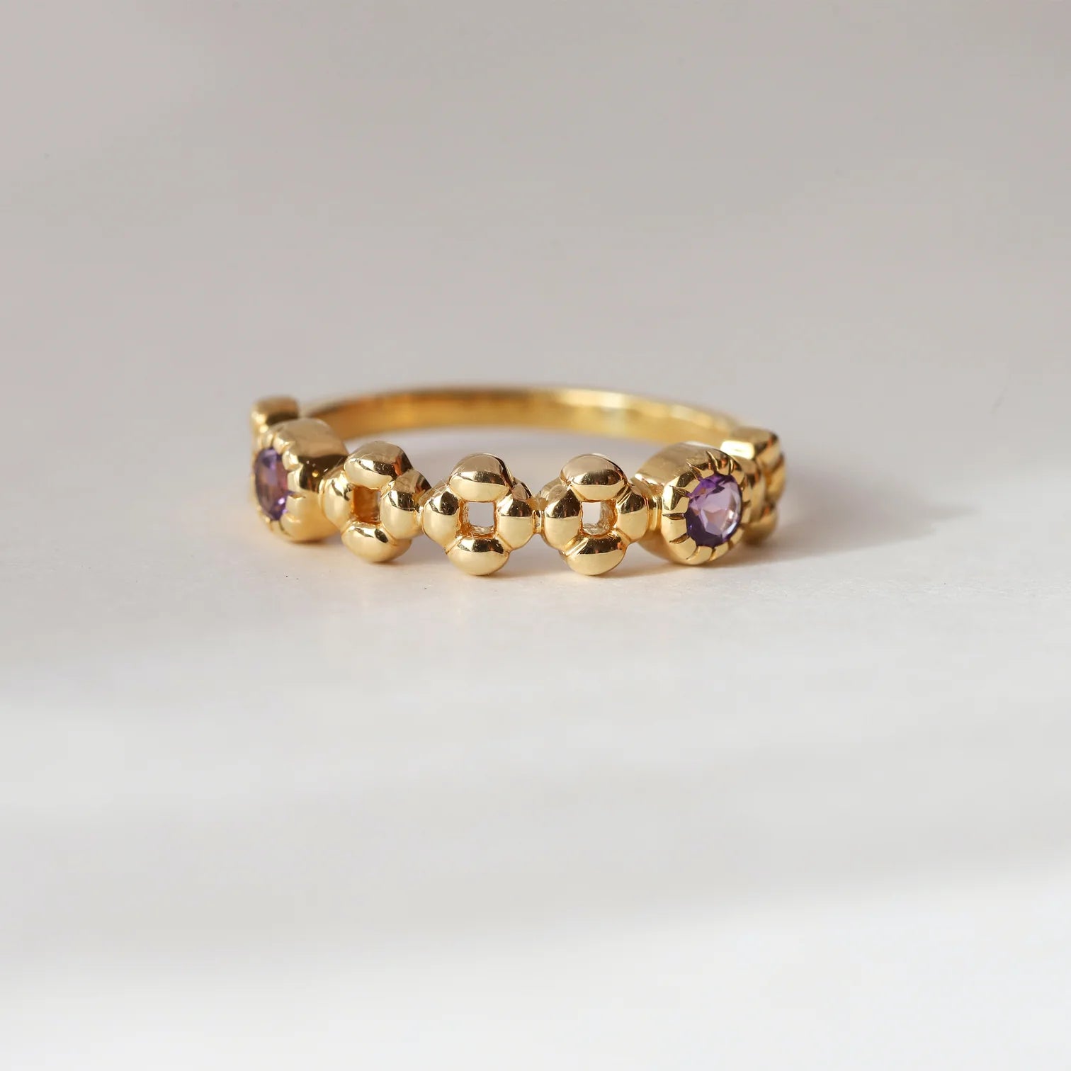 Anna Stacking Band with Amethyst