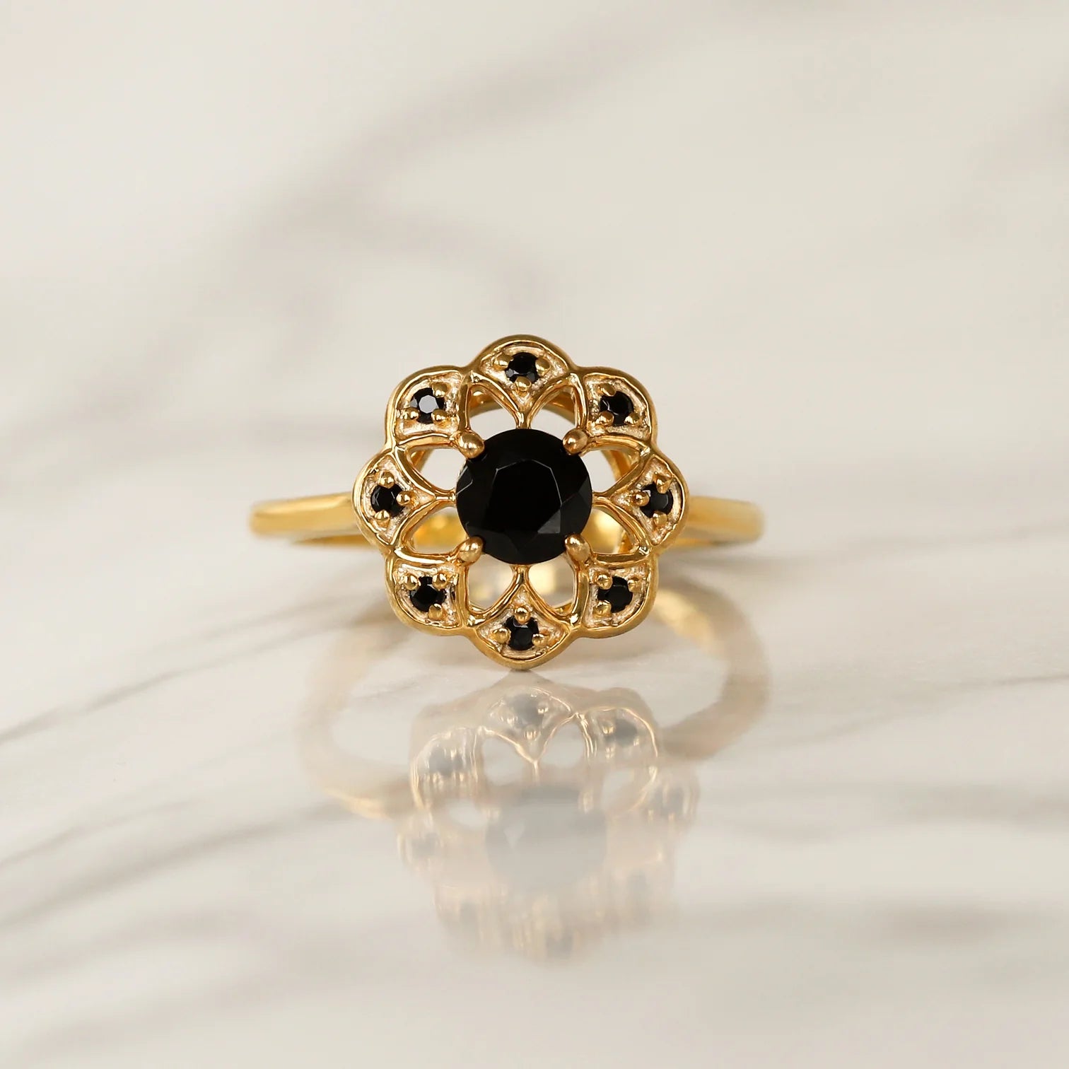 Roma Black Spinel Ring