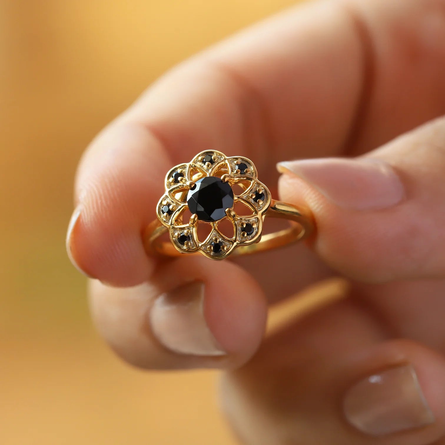 Roma Black Spinel Ring