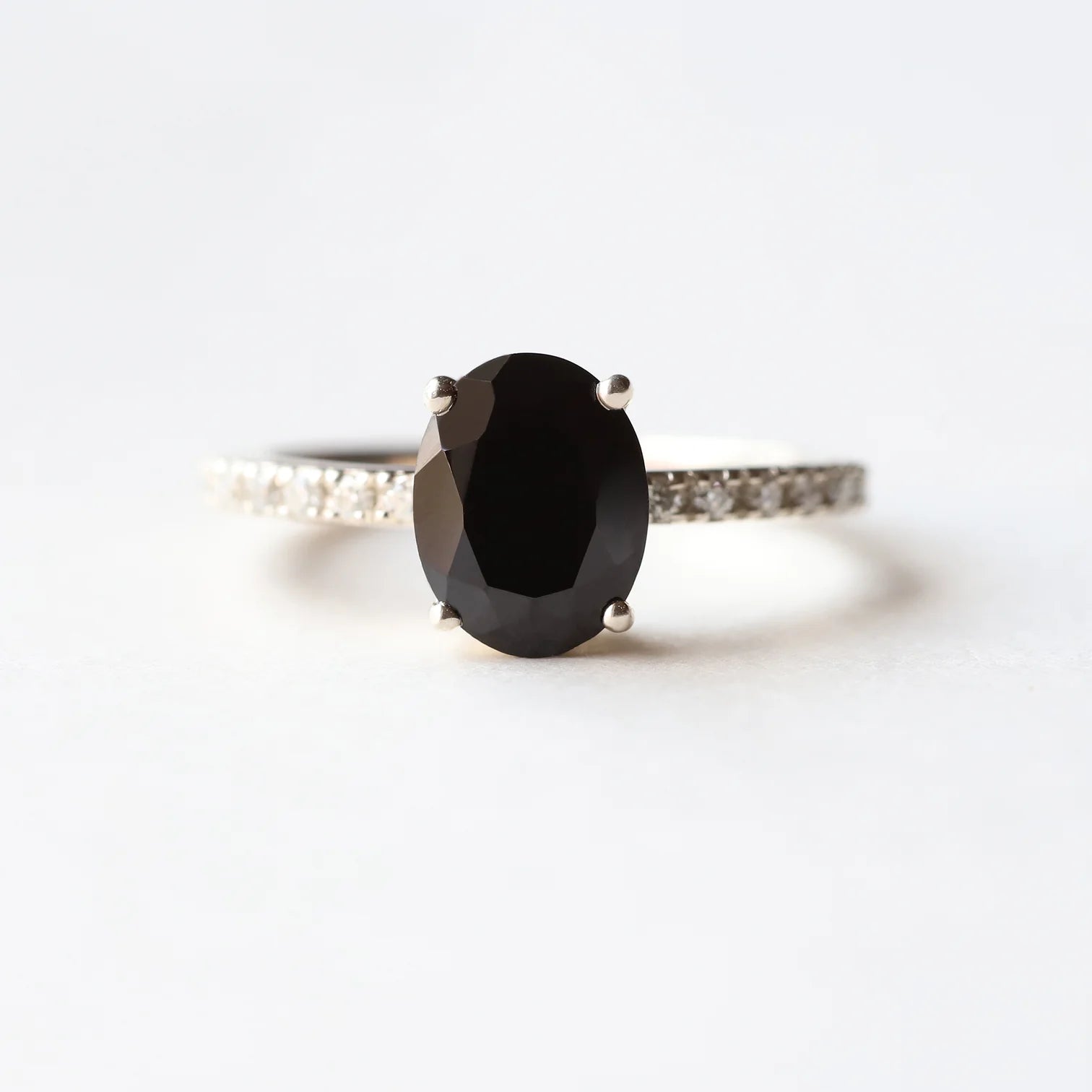 Drew Black Spinel Ring with Moissanites Ring