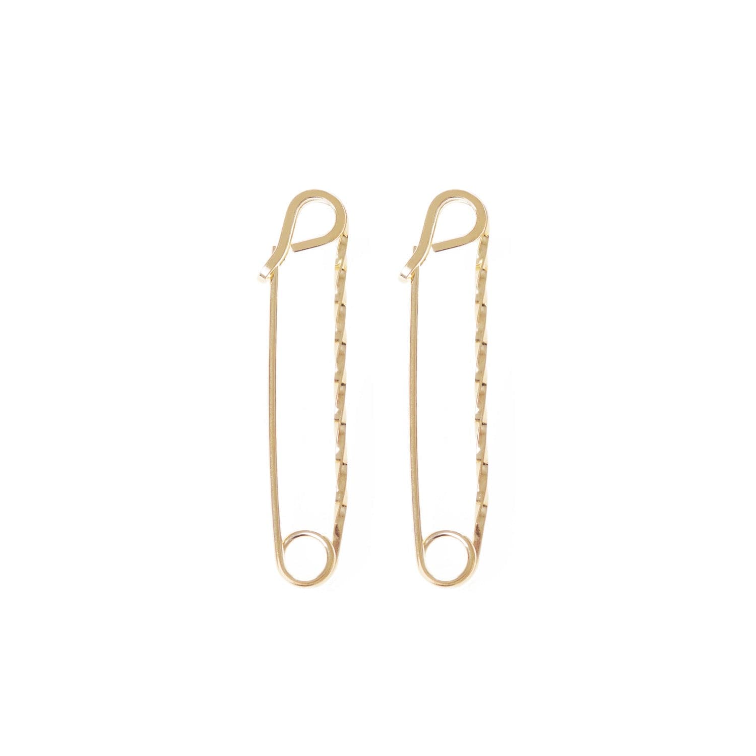 Medium Twisted Safety Pin Earrings