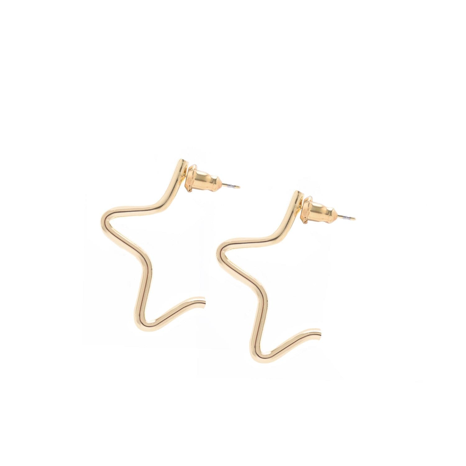 Small 1/2 Star Earrings