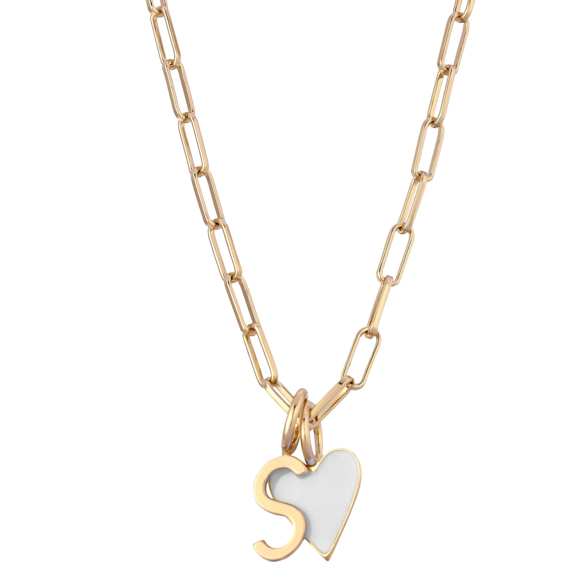 Cara White Enamel Charm Necklace