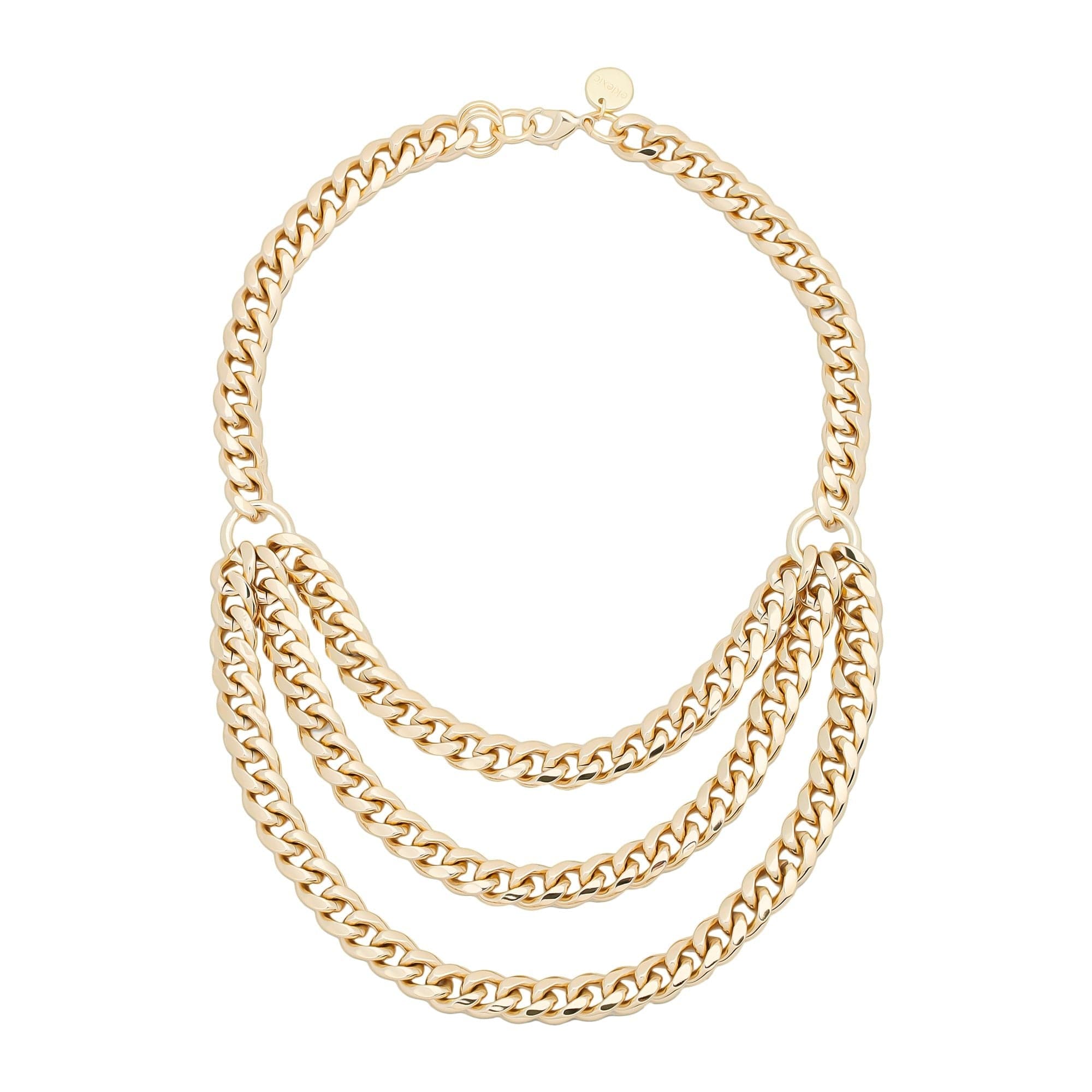 Triple Layer Curb Chain Necklace