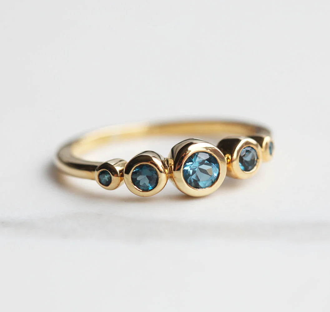 Filipa London Blue Topaz Bezel Ring