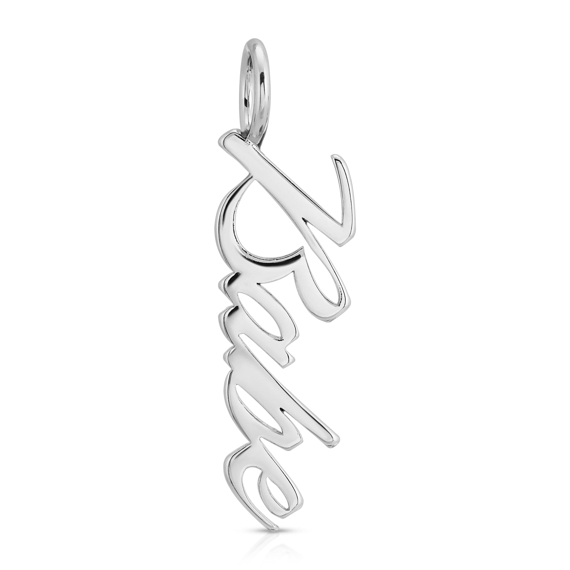 Silver Script Pendant Babe