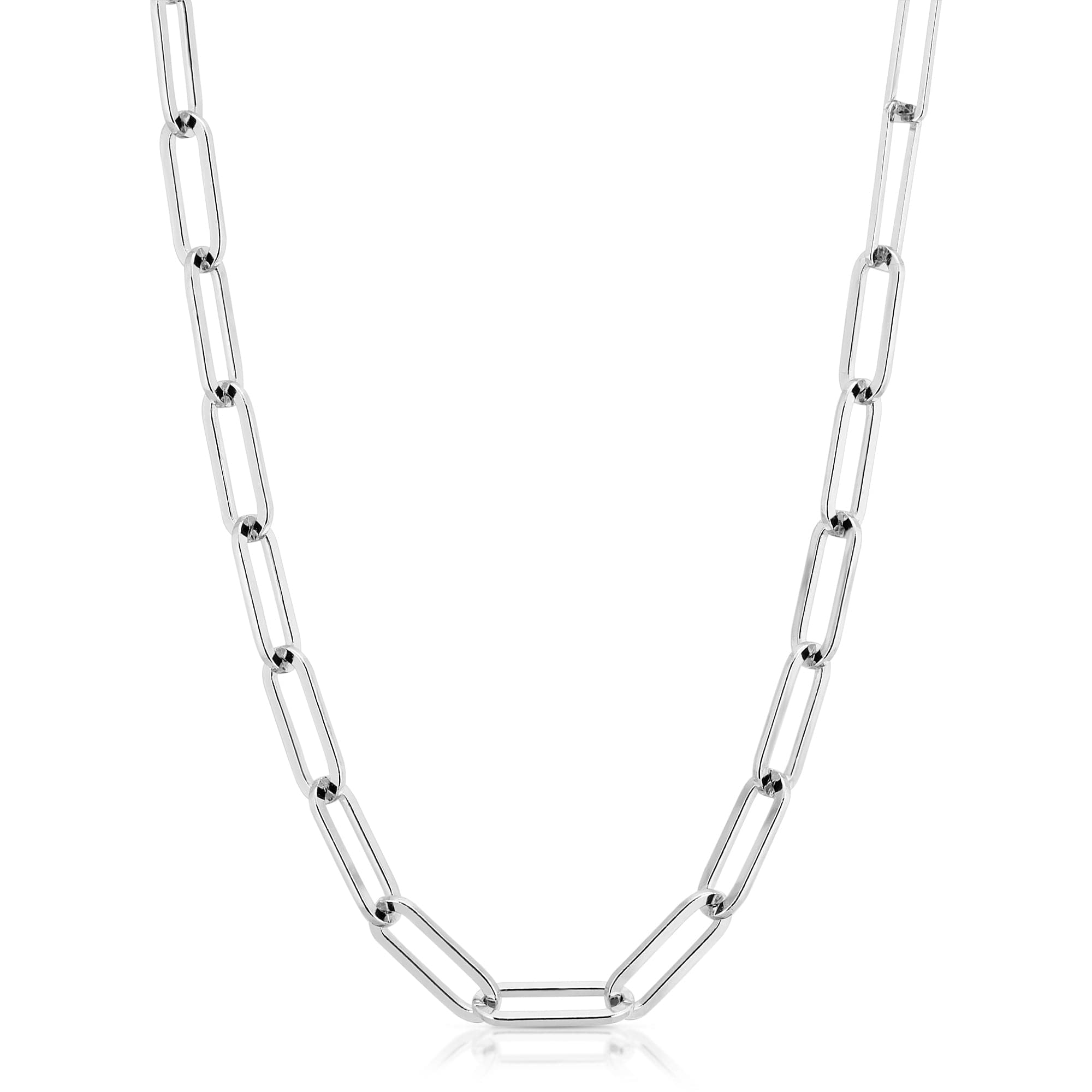 Silver Large Elongated Link Chain