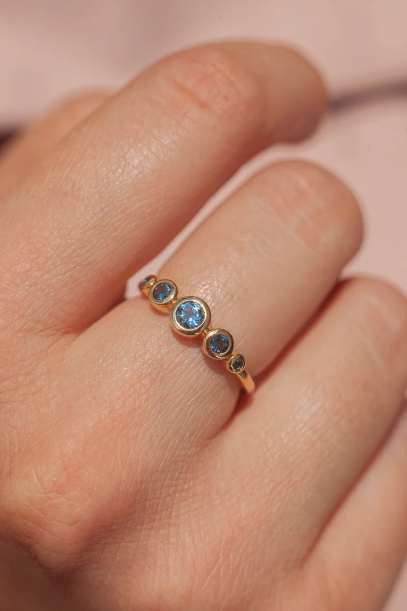 Filipa London Blue Topaz Bezel Ring