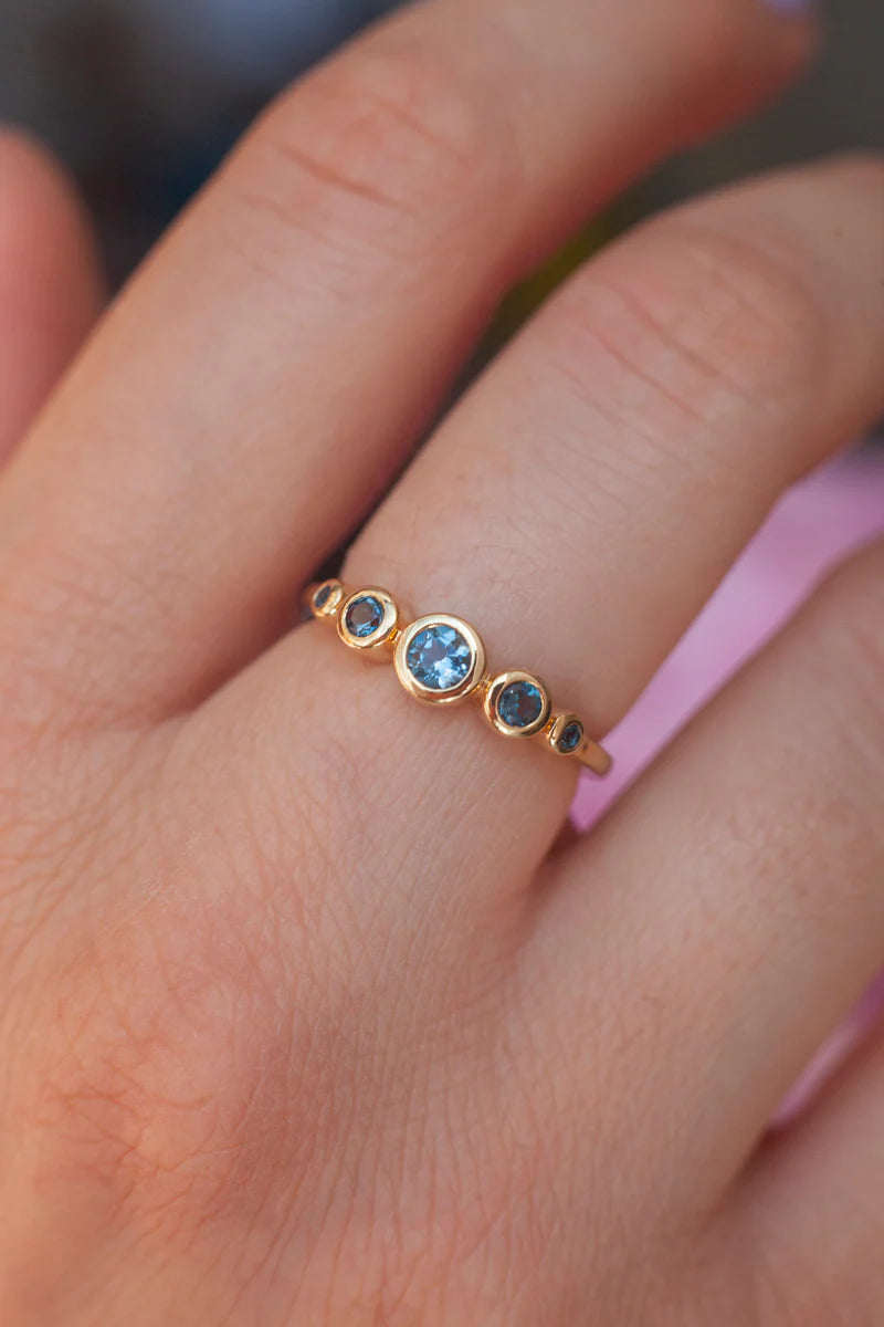 Filipa London Blue Topaz Bezel Ring