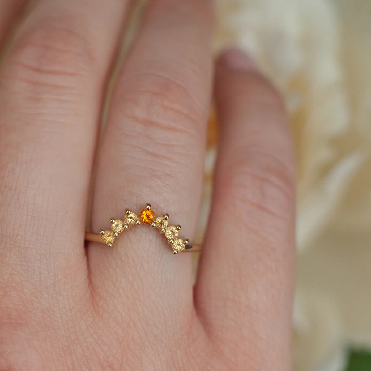 Apollo Curved Citrine Band