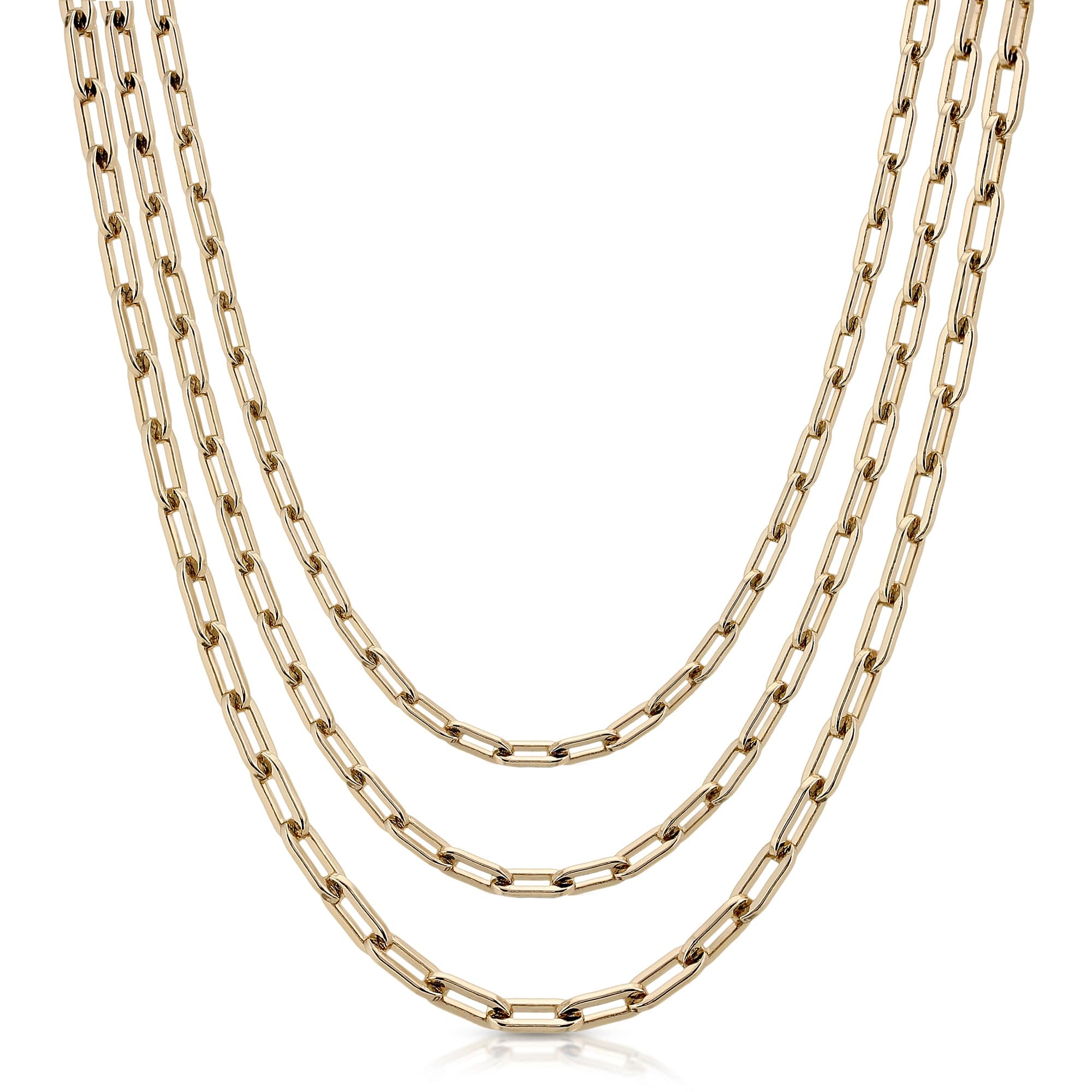 Triple Medium Link Chain Necklace