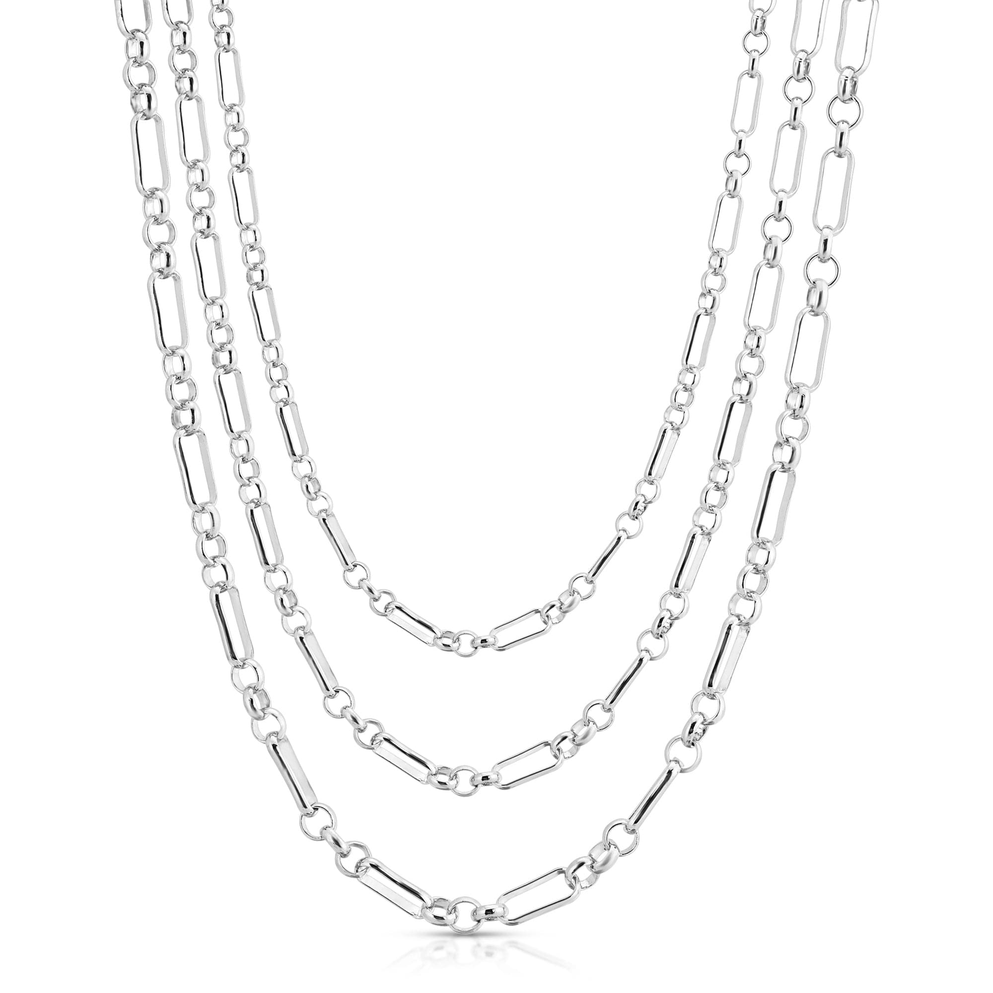 Triple Small Multi Link Chain Necklace