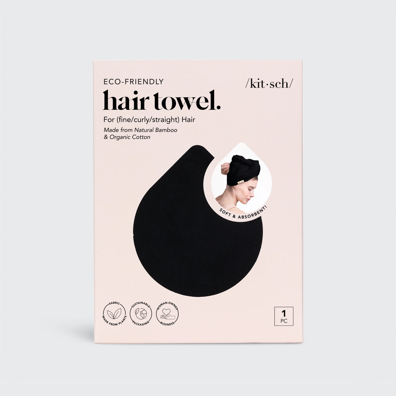 Eco-Friendly Hair Towel - Black