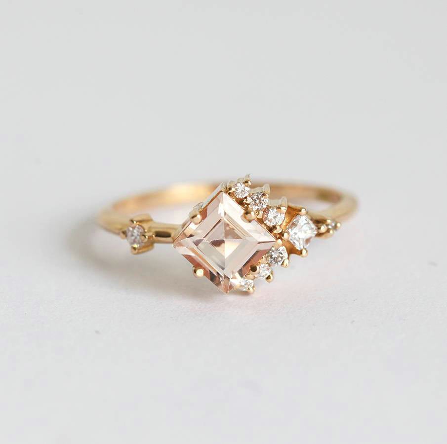 Aimee Princess Cut Morganite Ring