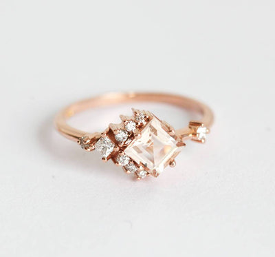 Aimee Princess Cut Morganite Ring