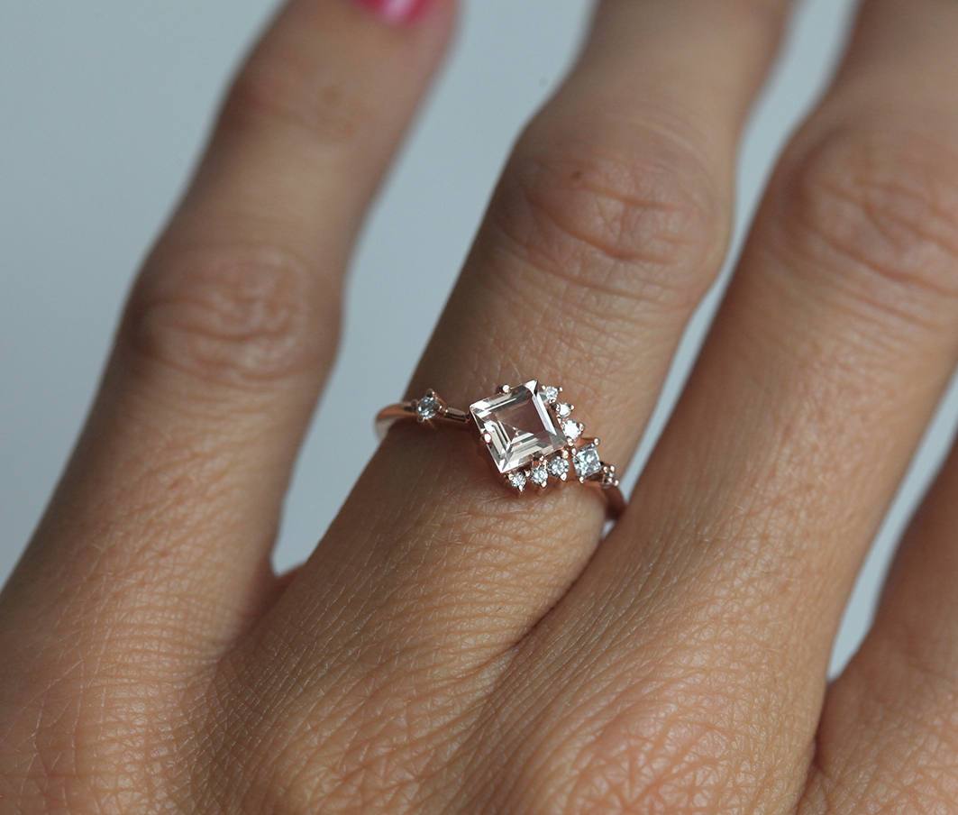 Aimee Princess Cut Morganite Ring