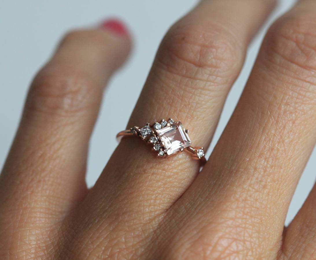 Aimee Princess Cut Morganite Ring