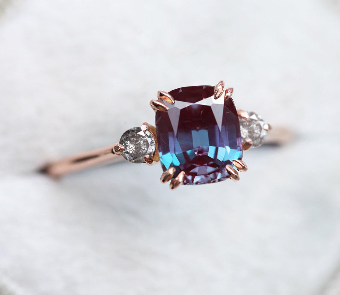 Alma Cushion Alexandrite Ring