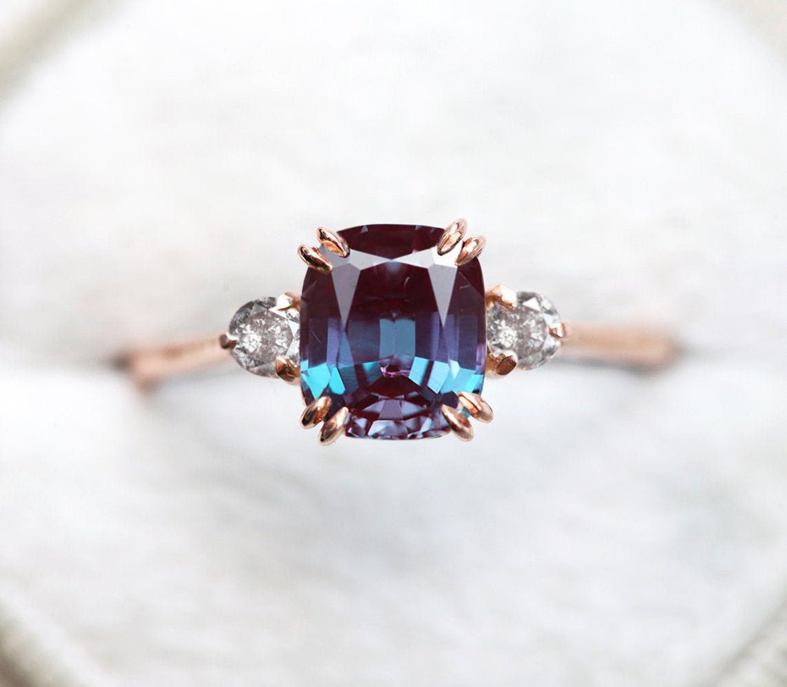 Alma Cushion Alexandrite Ring