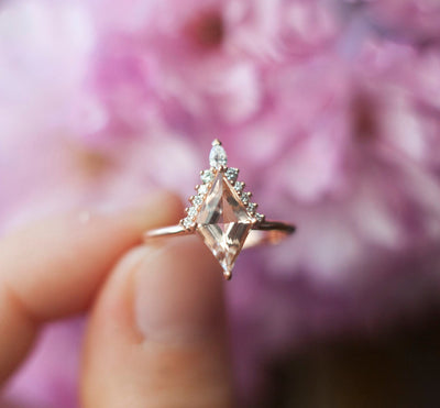 Amaris Kite Morganite & Diamond Ring