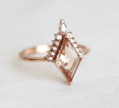 Amaris Kite Morganite & Diamond Ring