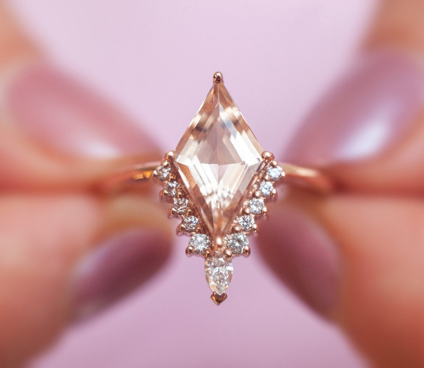 Amaris Kite Morganite & Diamond Ring