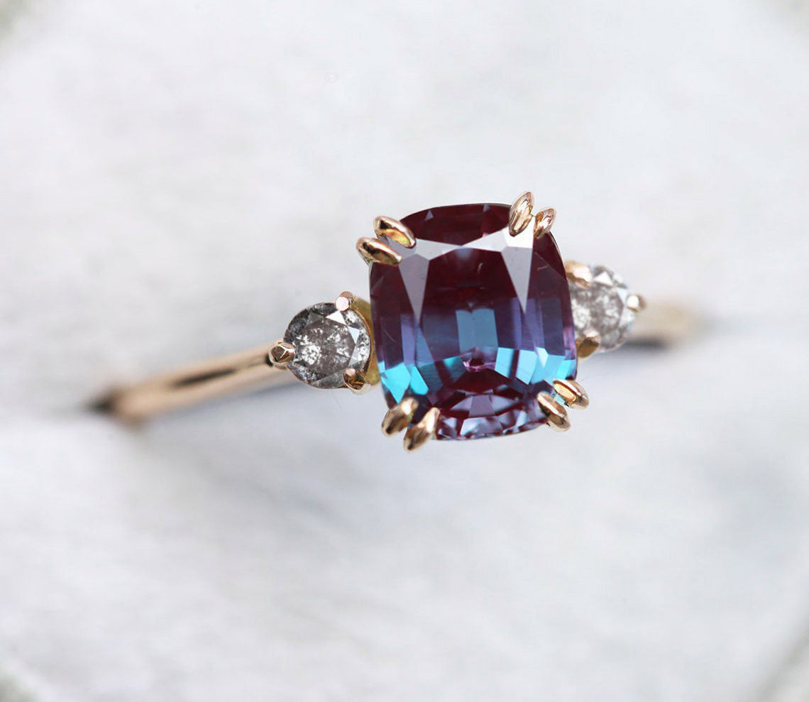 Alma Cushion Alexandrite Ring