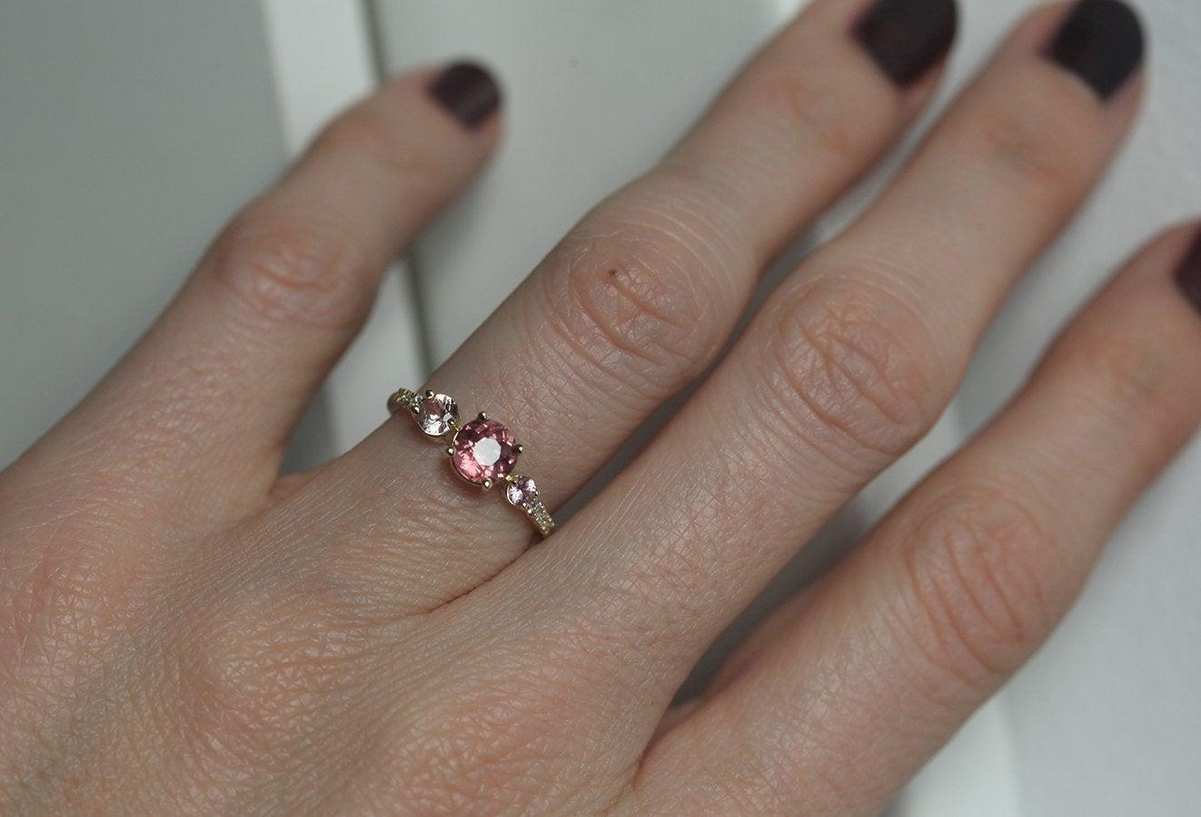 Angelina Round Garnet Ring