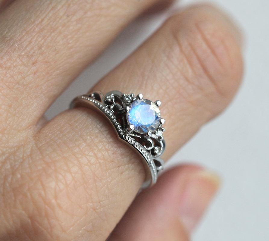 Bella Vintage-Inspired Moonstone Engagement Ring