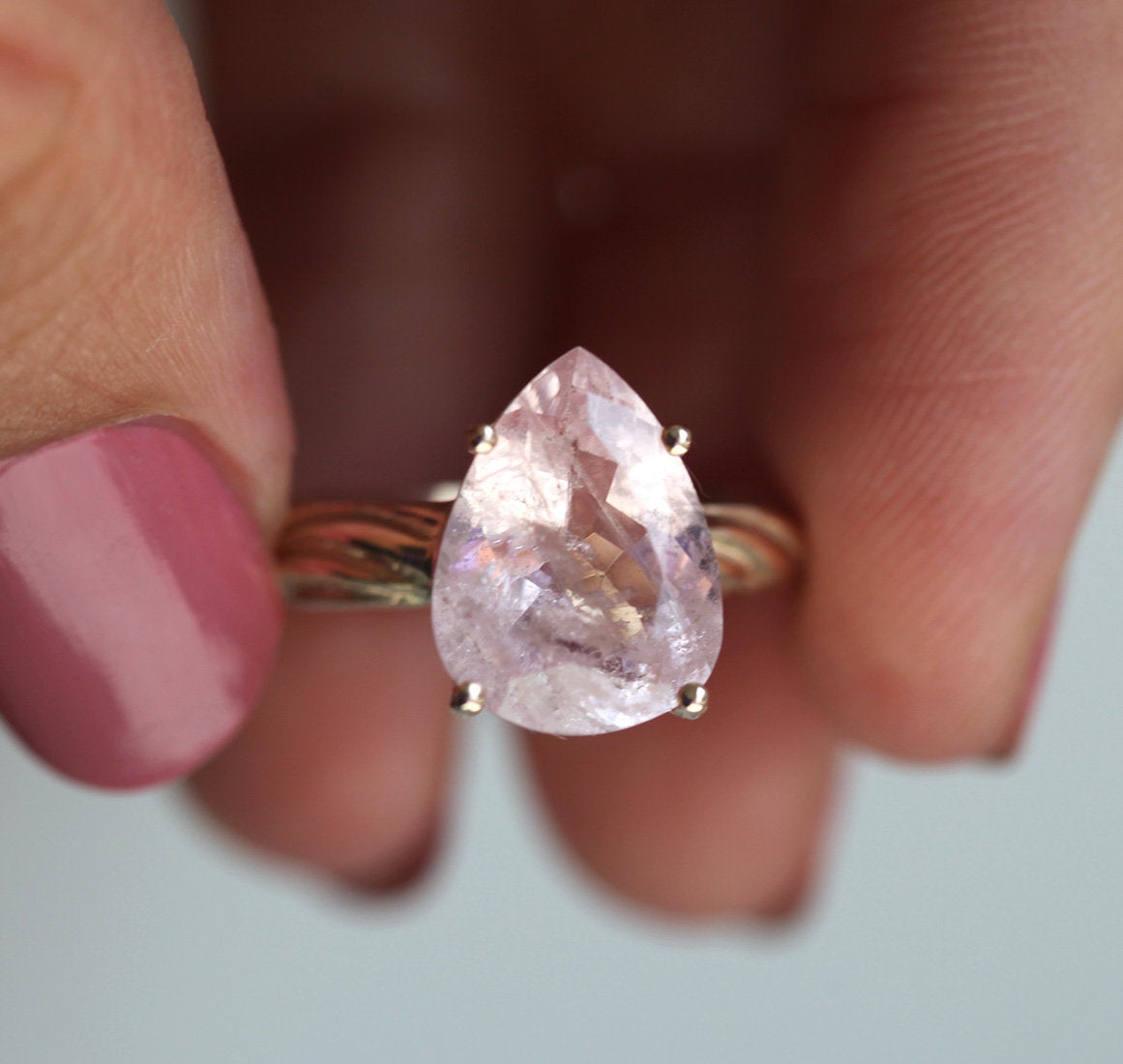 Candy Pear Morganite Ring