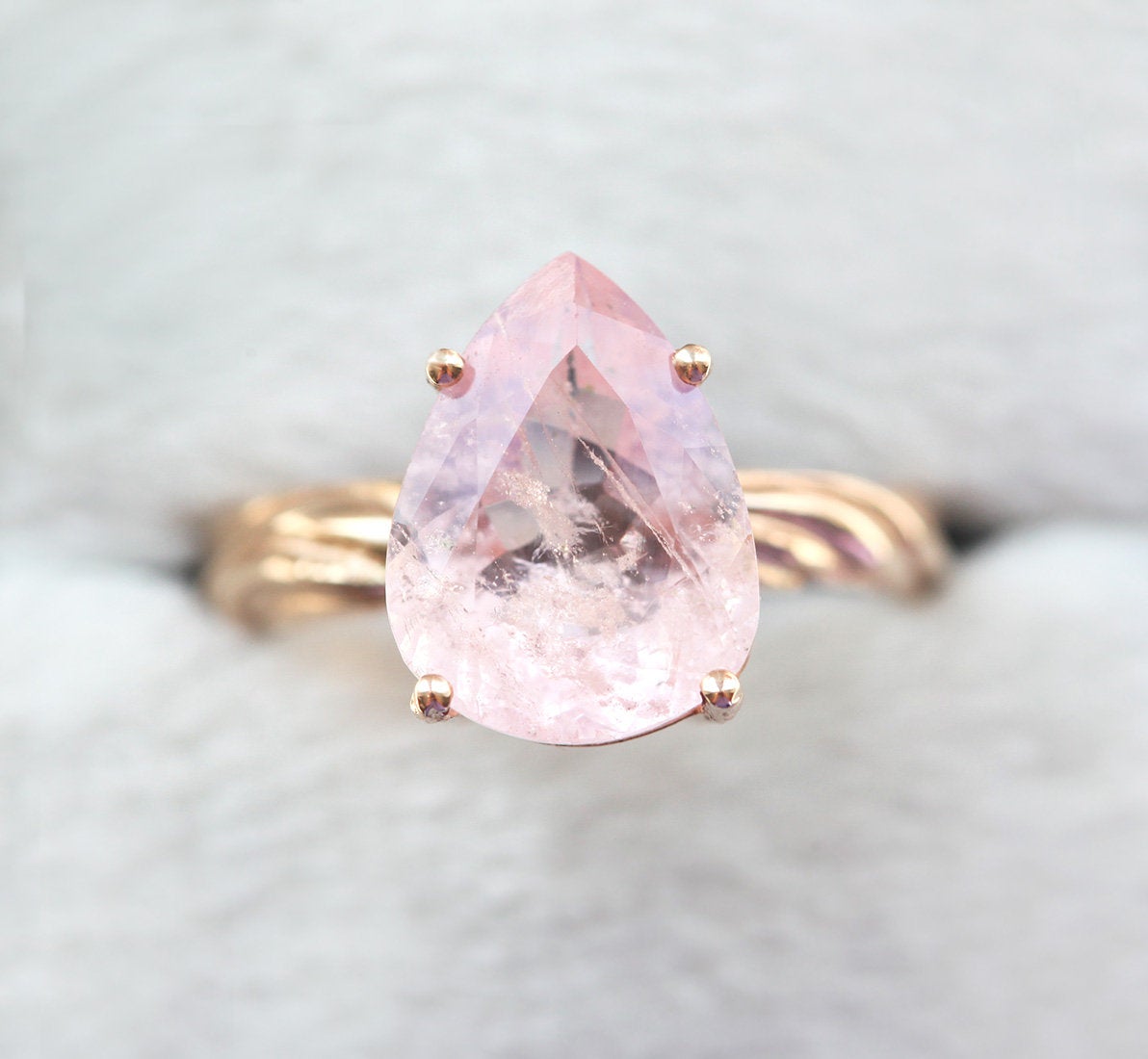 Candy Pear Morganite Ring