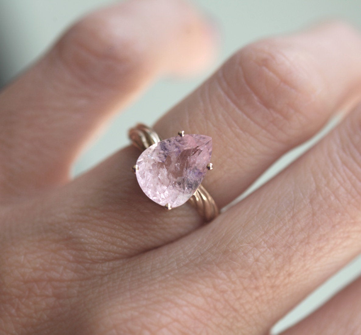 Candy Pear Morganite Ring