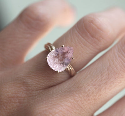 Candy Pear Morganite Ring