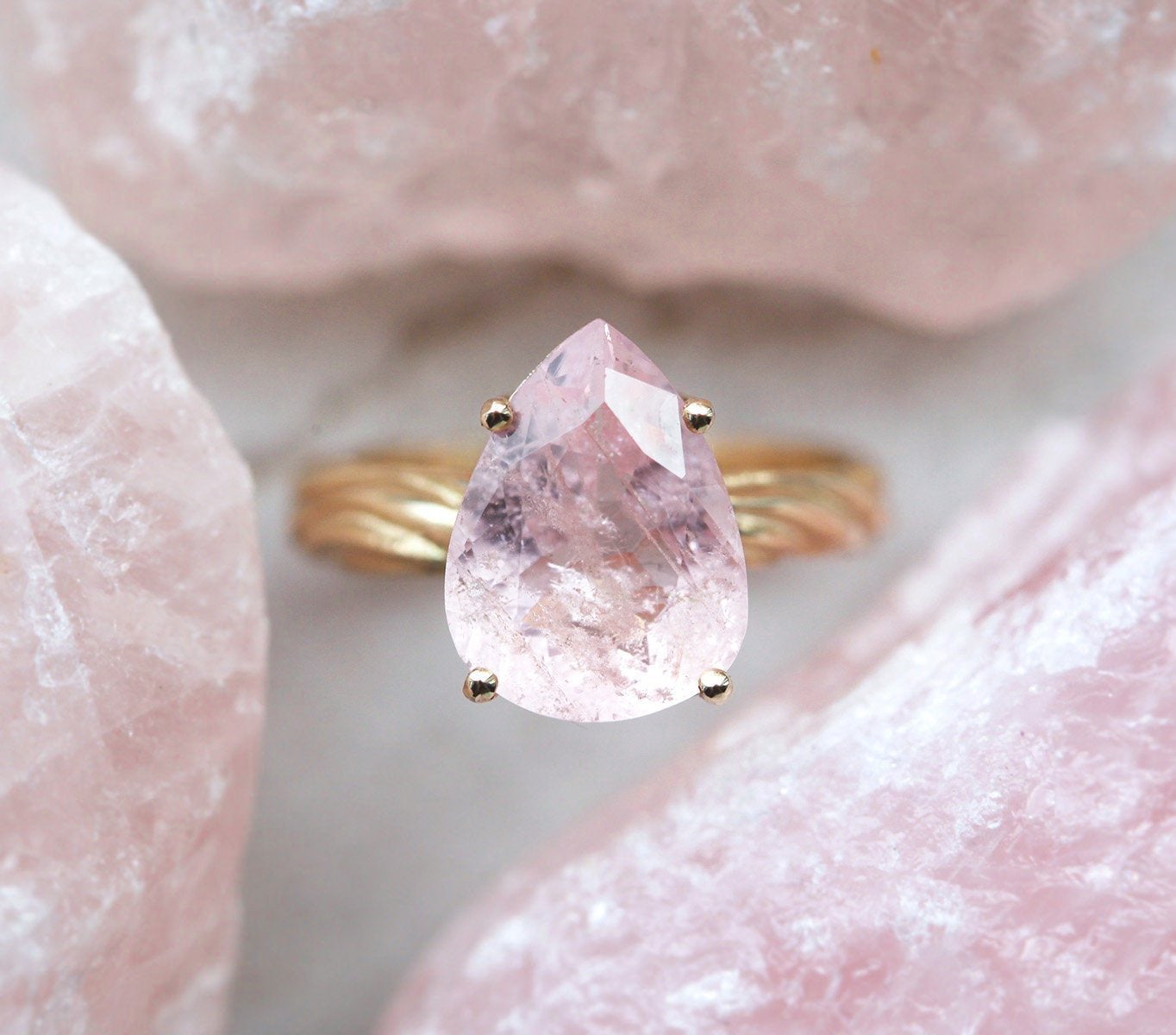 Candy Pear Morganite Ring