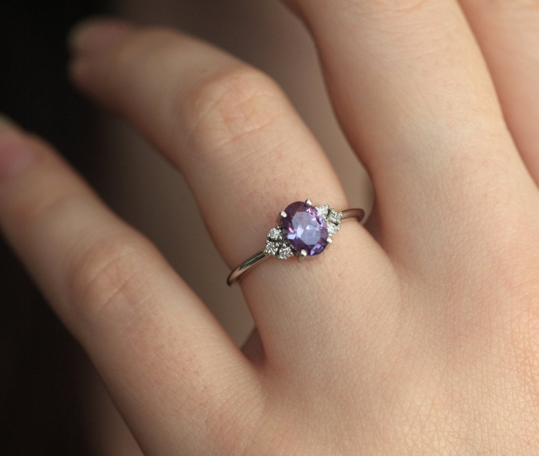 Dora Lab Alexandrite & Diamond Ring