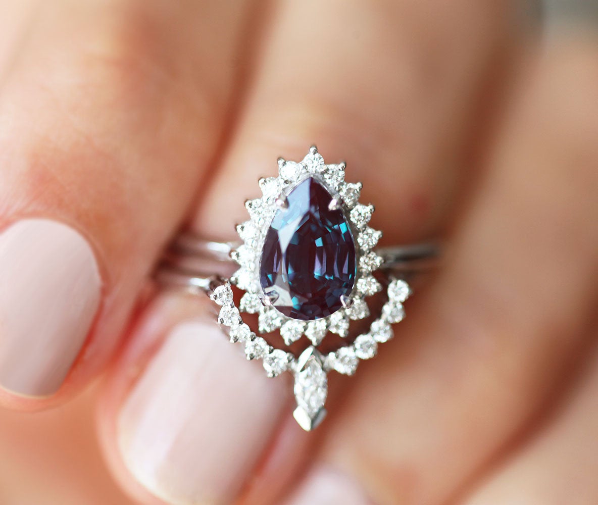 Drew Pear Alexandrite Ring