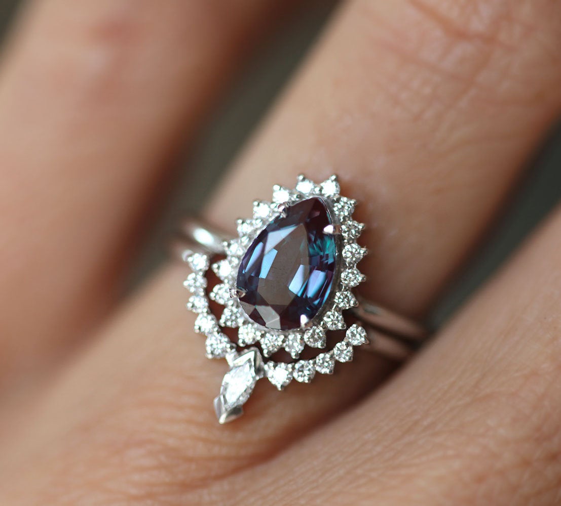 Drew Pear Alexandrite Ring