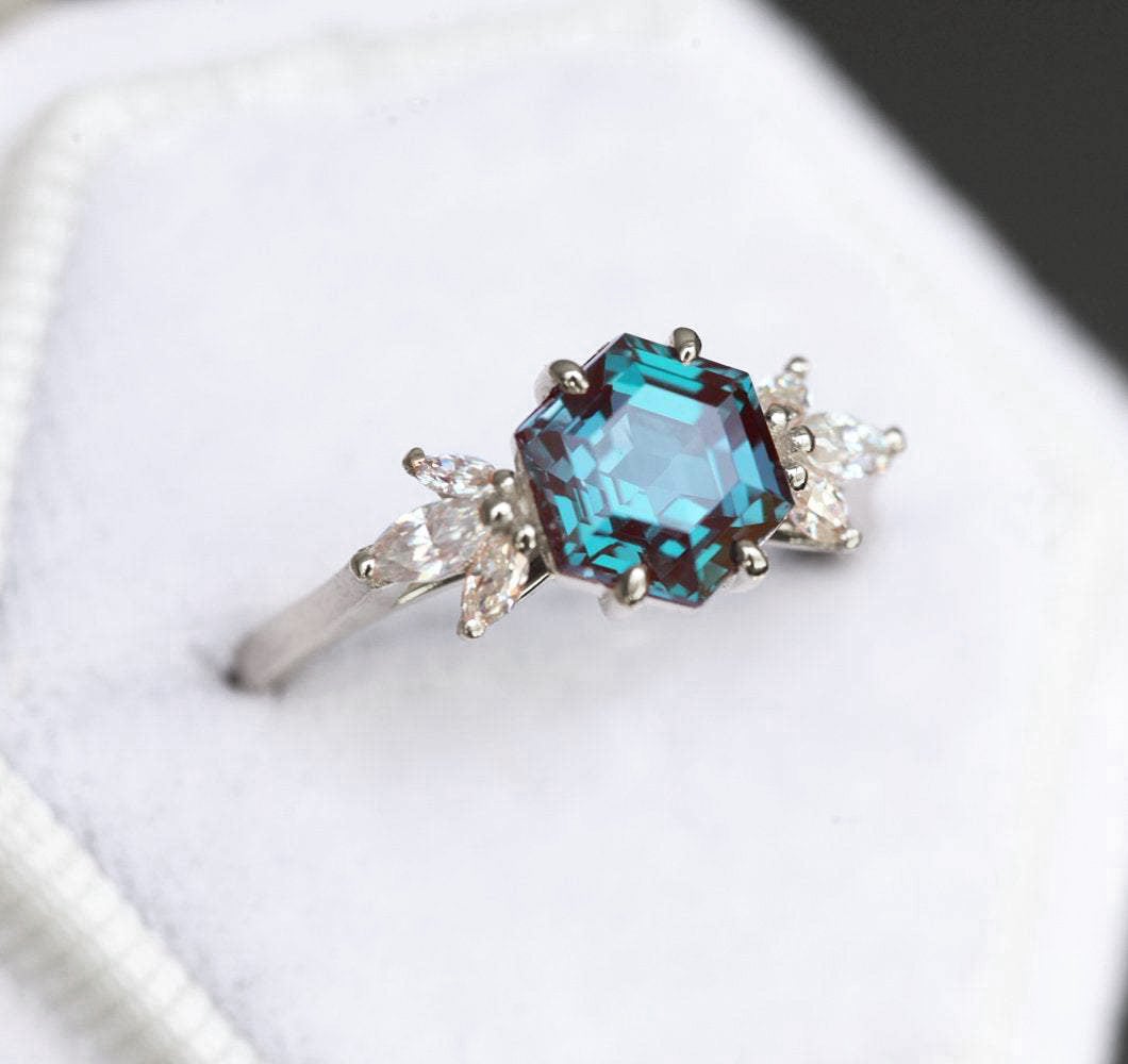 Elliot Hexagon Alexandrite Ring