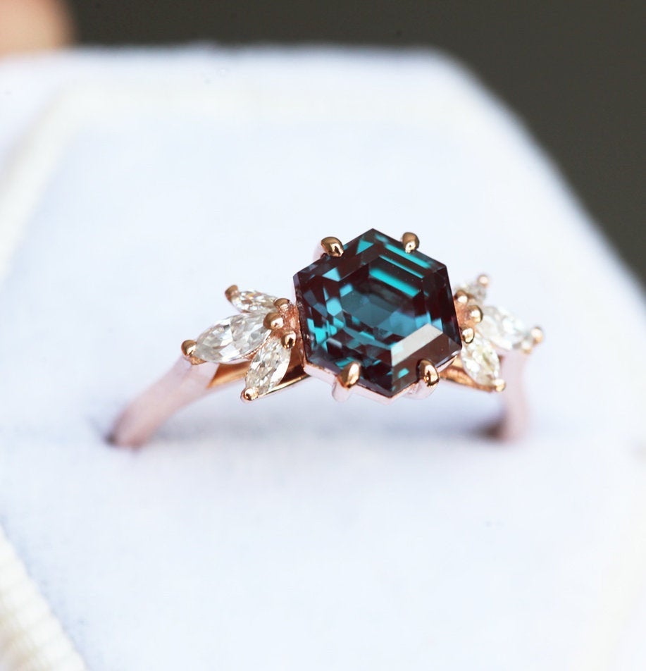 Elliot Hexagon Alexandrite Ring