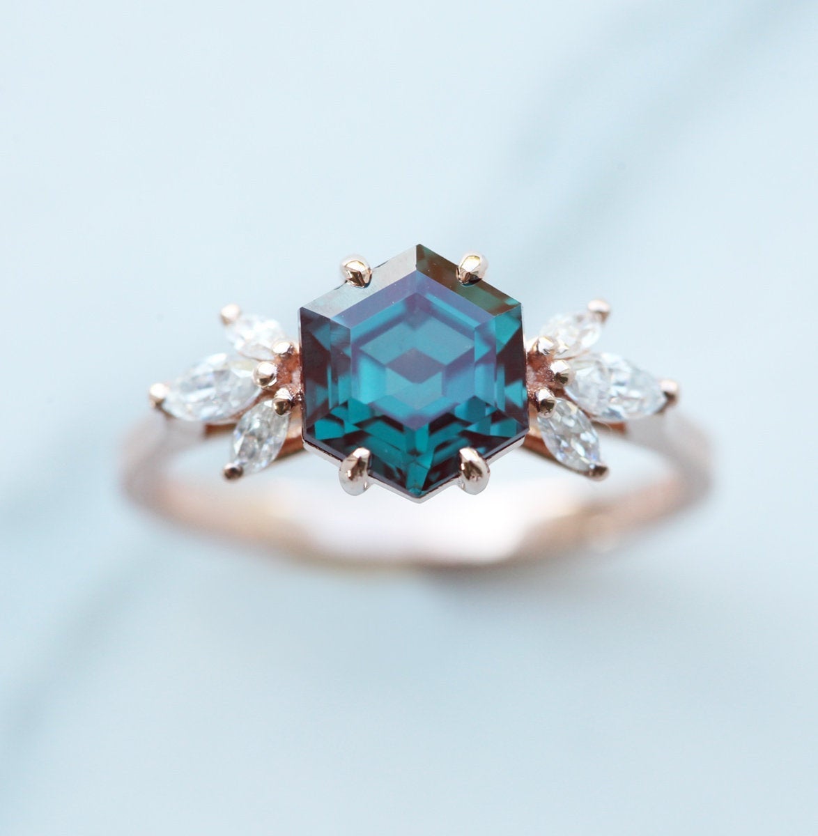 Elliot Hexagon Alexandrite Ring