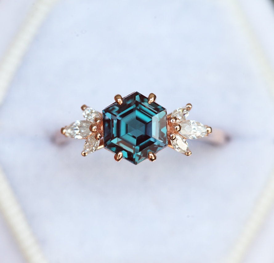 Elliot Hexagon Alexandrite Ring