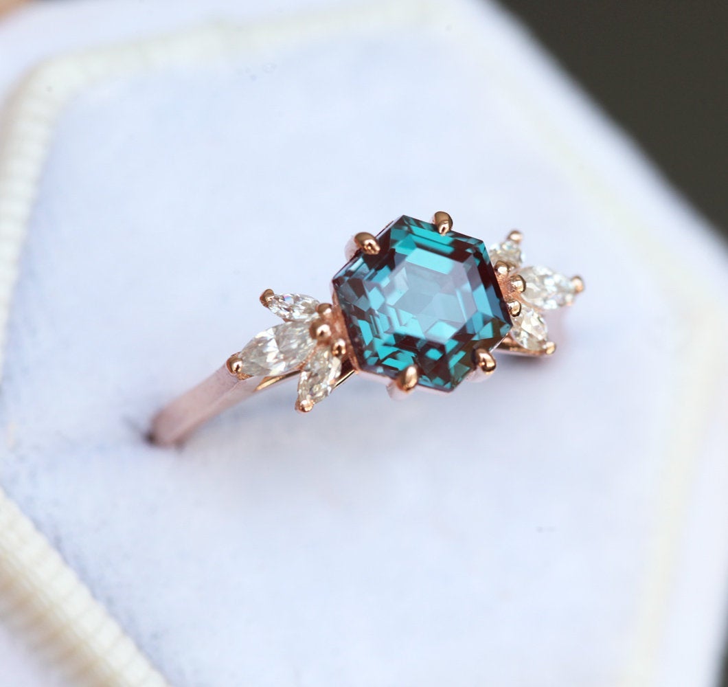 Elliot Hexagon Alexandrite Ring