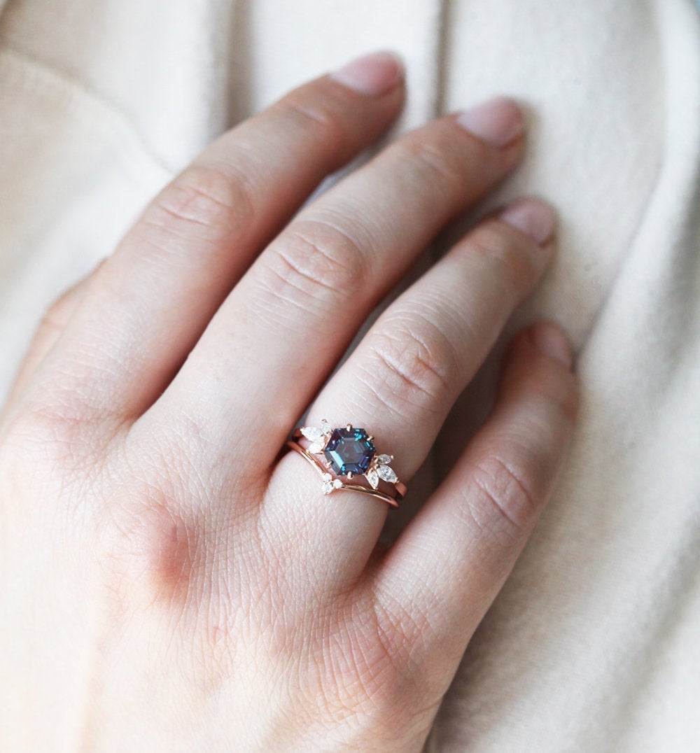 Elliot Hexagon Alexandrite Ring