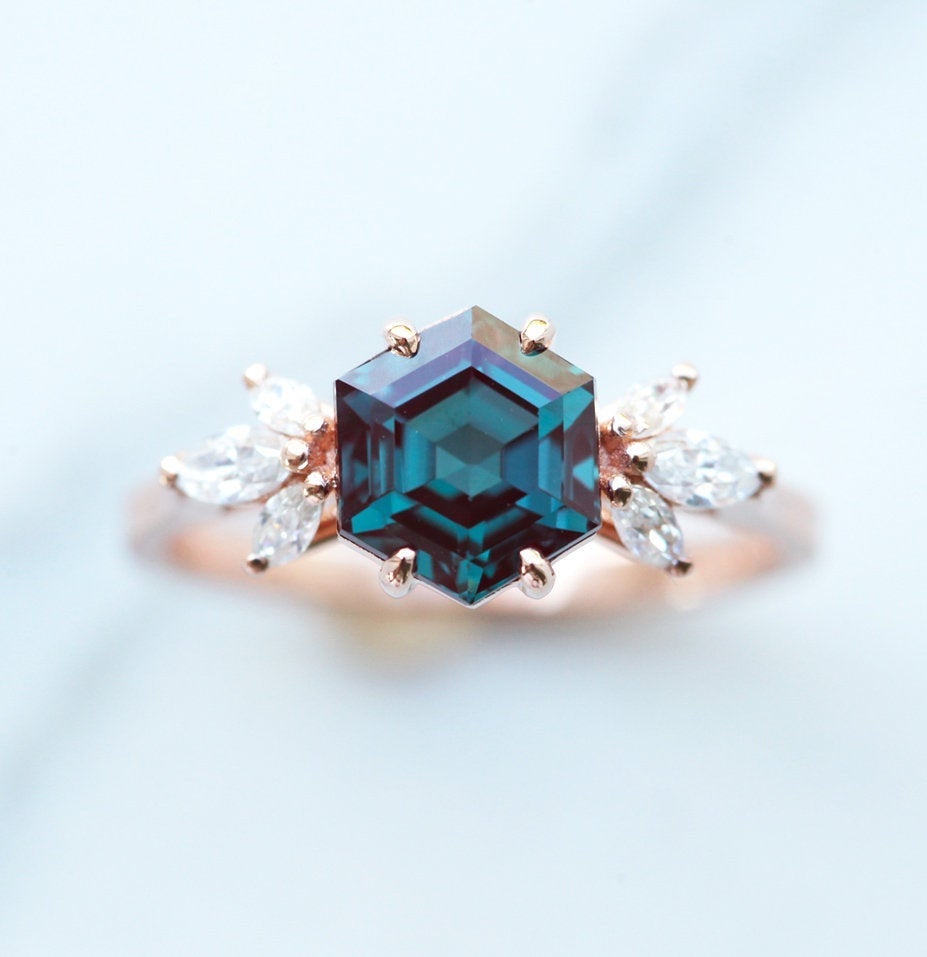 Elliot Hexagon Alexandrite Ring