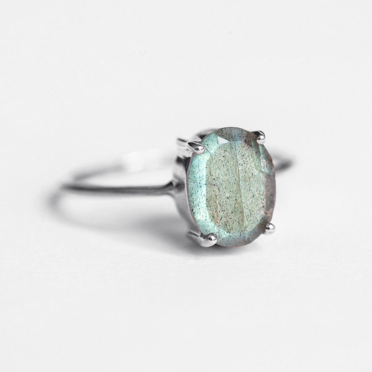 Blake Oval Labradorite Solitaire Ring