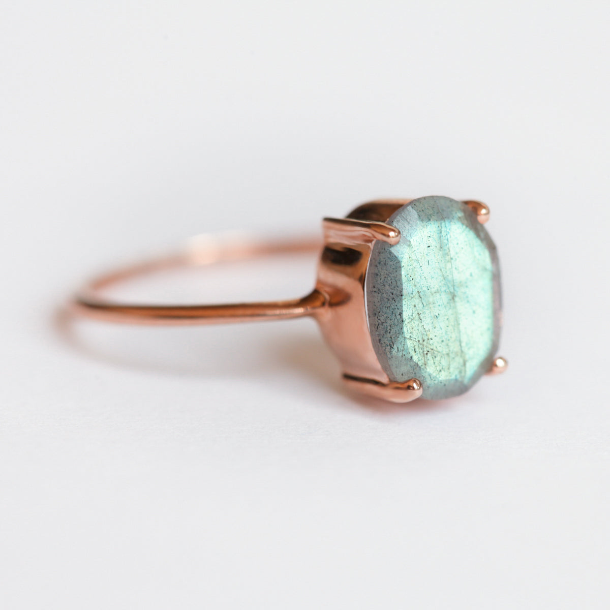 Blake Oval Labradorite Solitaire Ring