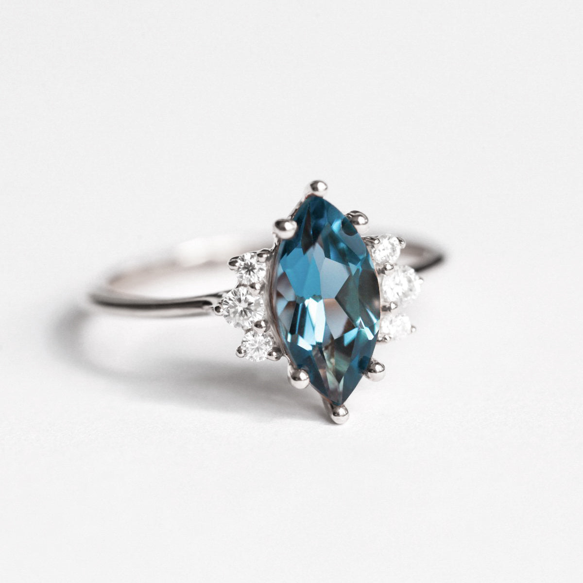 Sophia Marquise cut London Blue Topaz Ring